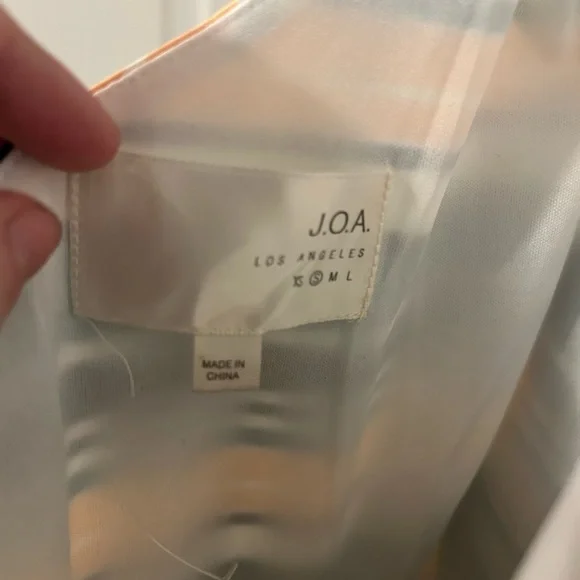 NWT J.O.A. One-Shoulder Dress with Green and Cream Stripes - Picture 7 of 7